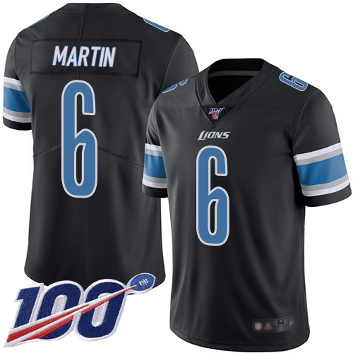 Detroit Lions Limited Black Men Sam Martin Jersey NFL Football #6 100th Season Rush Vapor Untouchable
